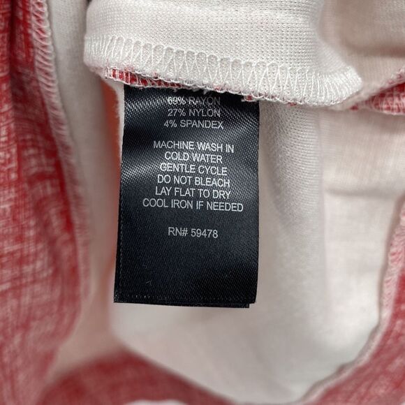 Mercer & Madison Womens Stretch Round Neck Short Sleeve Back Zip Blouse Medium - Picture 4 of 9